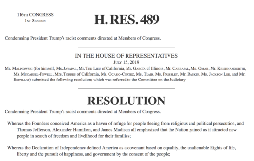 As neo-Nazis come to Trump’s defense, the United States House of Representatives condemns his blatant racism in a 240 to 187 vote